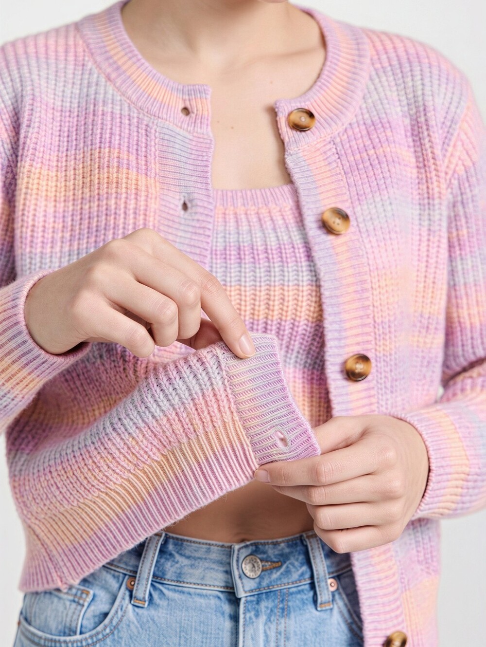 Mabelinda Pastel Striped Cardigan Set - Picture 8 of 11